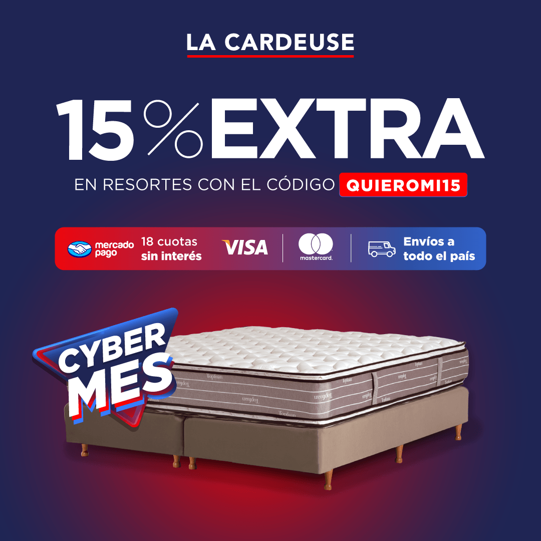 La Cardeuse | 15% EXTRA en resortes con el código: QUIEROMI15. Válido del 19/11/2024 al 25/11/2024.